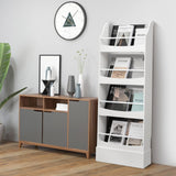 4-Tier Kids Bookcase with 2 Anti-Tipping Kits & Guardrails