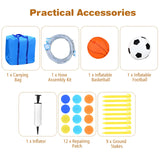 HONEY JOY Inflatable Water Jumping House with Water Sprayers & Blower