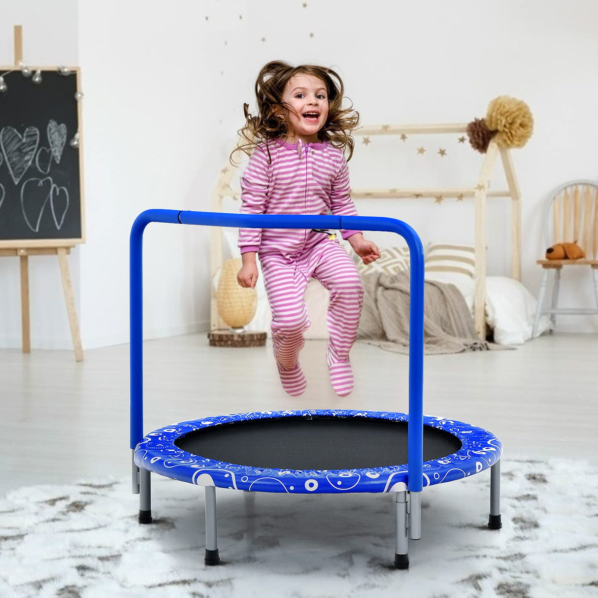 HONEY JOY 36” Kids Trampoline, Foldable Toddler Trampoline for Indoor and Outdoor