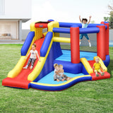 HONEY JOY Inflatable Bounce House with Large Jumping Area, Dual Slide, Ball Pit, Climb Wall, Basketball Hoop