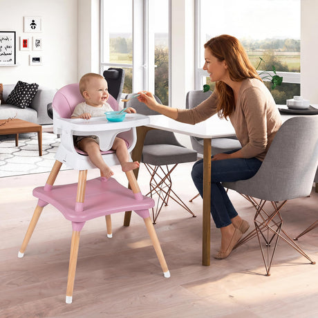 BABY JOY 9-in-1 Convertible High Chair, Kids Table and Chair Set