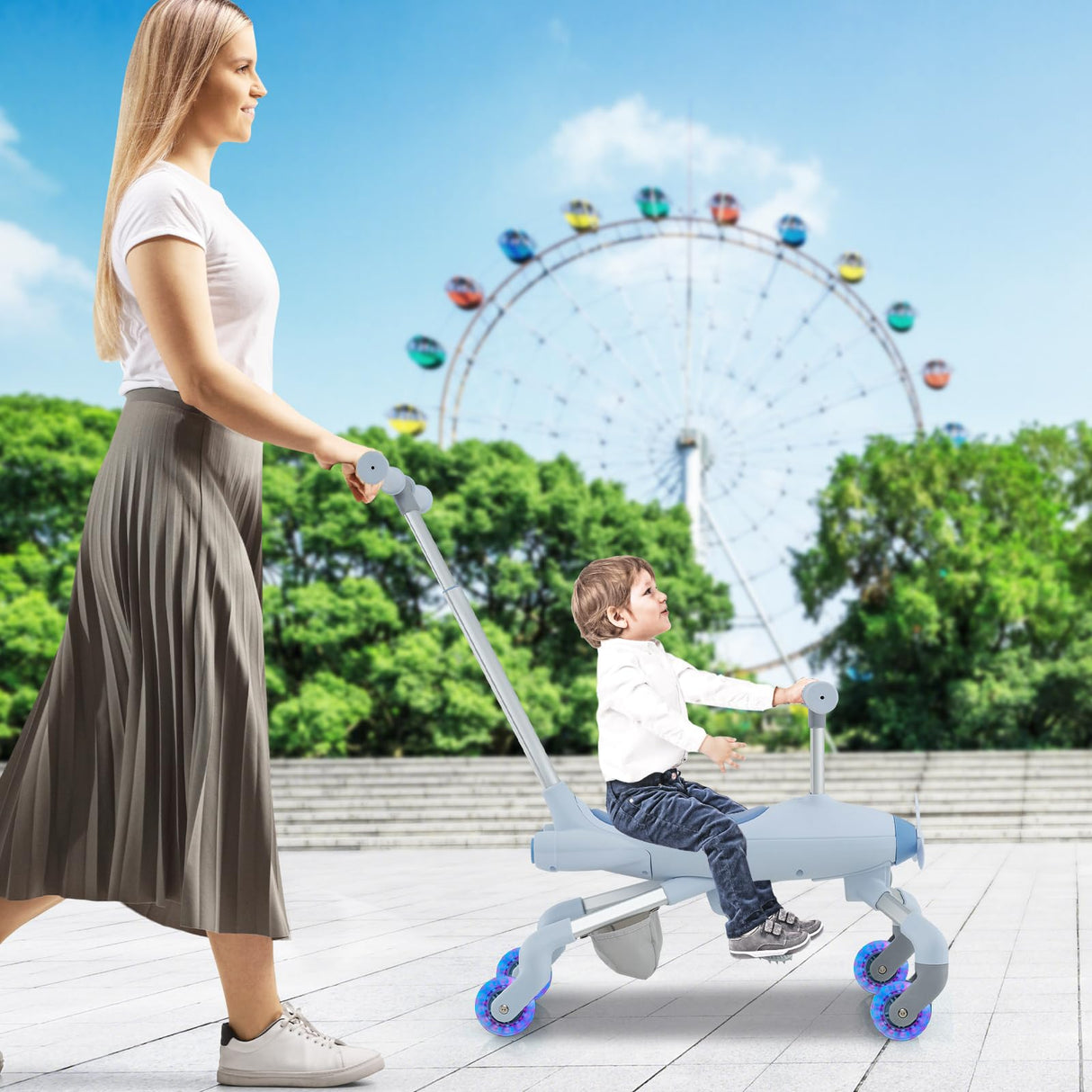 HONEY JOY 2-in-1 Kids Ride-on Push Car