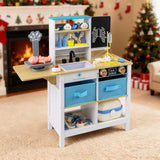 HONEY JOY Kids Play Doctor's Office w/Blackboard, Pet Scale, Faucet, Sink