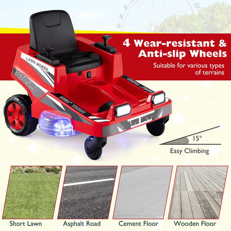 12V Ride on Lawn Mower for Kids, Toddler Electric Ride on Car