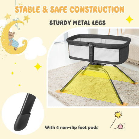 BABY JOY Manual Rocking Bassinet for Baby