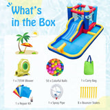 Inflatable Water Slide with Jumping House for Kids Aged 3+