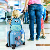 BABY JOY 2 PCS Kid Luggage Set, 18" Suitcase & 12" Backpack Set