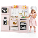 Kids Pretend Play Kitchen Set with Fabric Drawer and Doodle Boards