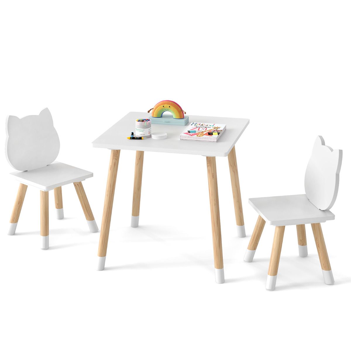 Kids Table and Chairs Set Wooden Toddler Desk and Chair Set
