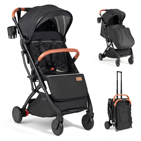 Lightweight Baby Stroller with Adjustable Backrest and Footmuff