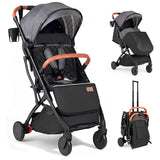 Lightweight Baby Stroller with Adjustable Backrest and Footmuff