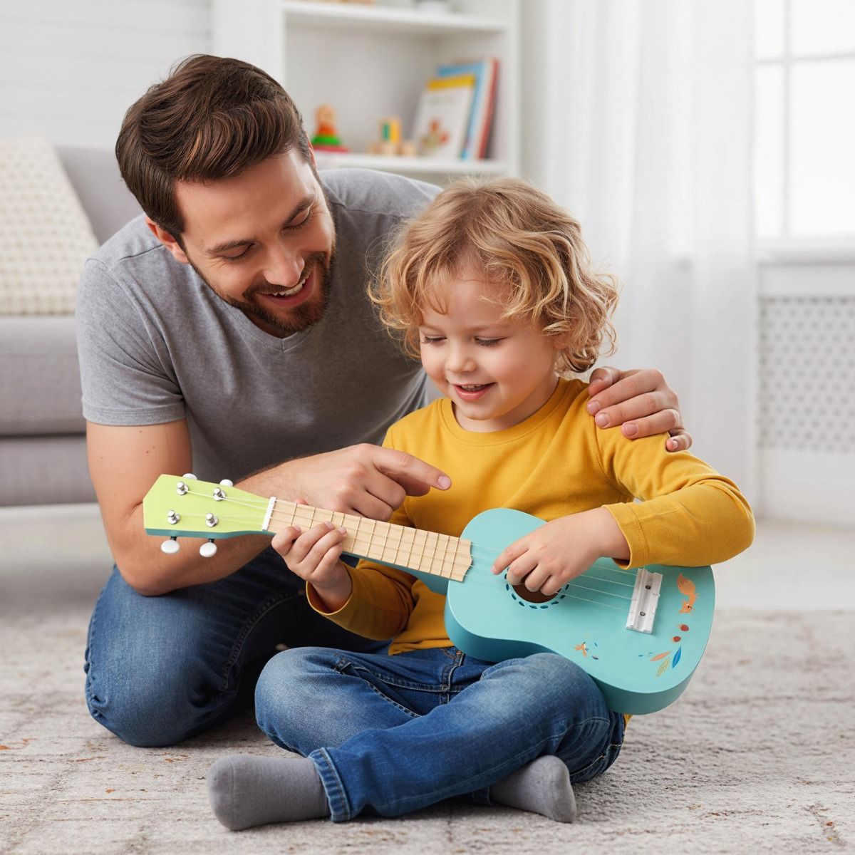 4 Strings Mini Ukulele with Basswood Body for 3+ Years Old