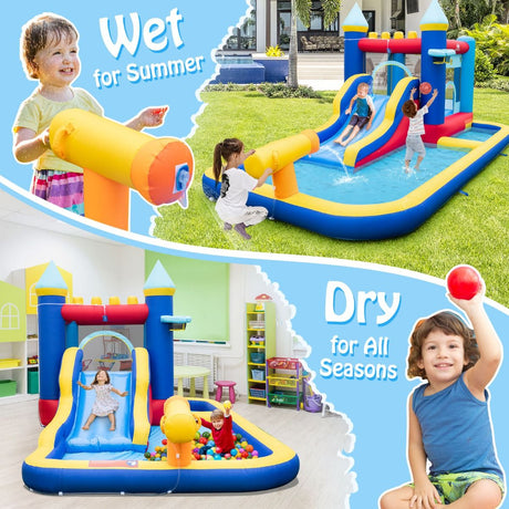 Inflatable Water Slide with Jumping House for Kids Aged 3+