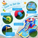 Inflatable Water Slide with Jumping House for Kids Aged 3+