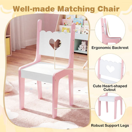 Princess Girls Makeup Table with Mirror and Chair