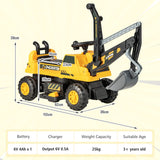Ride-on Excavator with Music LED Lights and 30° Rotatable for Kids