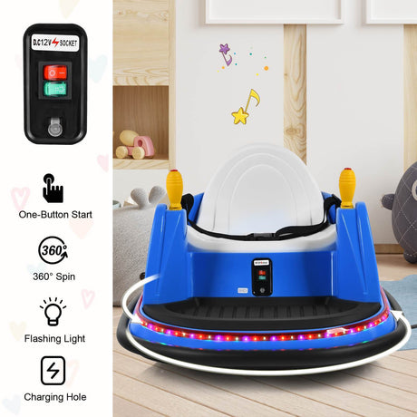 HONEY JOY 12V Electric Kids Ride On Bumper Car Battery Powered Kids Ride On Car