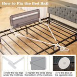 Toddler Foldable Bed Rail, Grey - BABY JOY