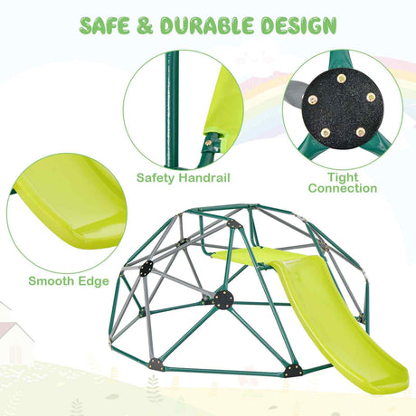 HONEY JOY 8FT Kids Climbing Dome & Play Set w/Slide Child Playground Max. 150KG
