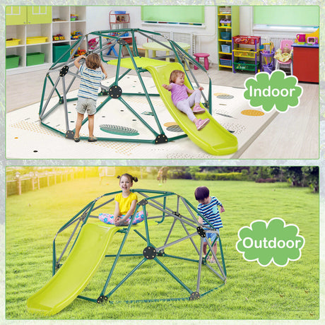 HONEY JOY 8FT Kids Climbing Dome & Play Set w/Slide Child Playground Max. 150KG