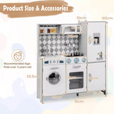HONEY JOY Kids Kitchen Playset Pretend Play Kitchen Toy Set w/Washing Machine
