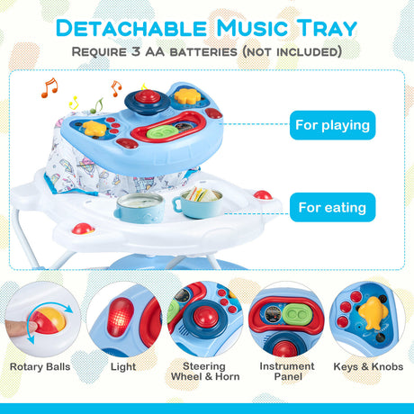 BABY JOY Foldable 6 in 1 Baby Walker Adjustable Toddler Walker Activity Center