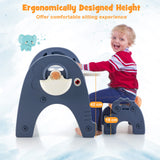 HONEY JOY Kid Art Easel Stool Set Magnetic Drawing Board Table w/Building Blocks