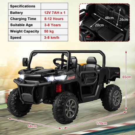 HONEY JOY 2-Seater Kids Ride On Dump Truck 12V Electric Tractor Remote Control