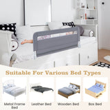 Toddler Foldable Bed Rail, Grey - BABY JOY