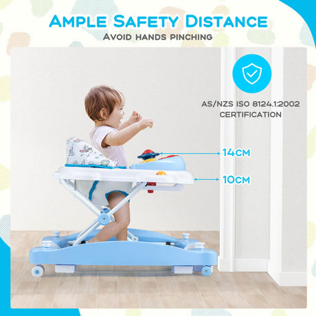 BABY JOY Foldable 6 in 1 Baby Walker Adjustable Toddler Walker Activity Center