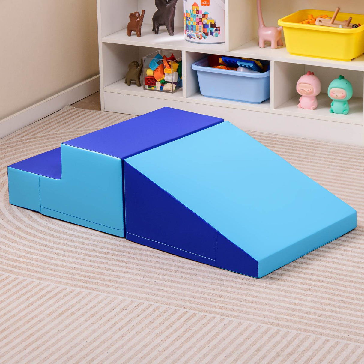 Baby Soft Foam Block Playset Toddlers Step and Slide Climber Indoor Active Play
