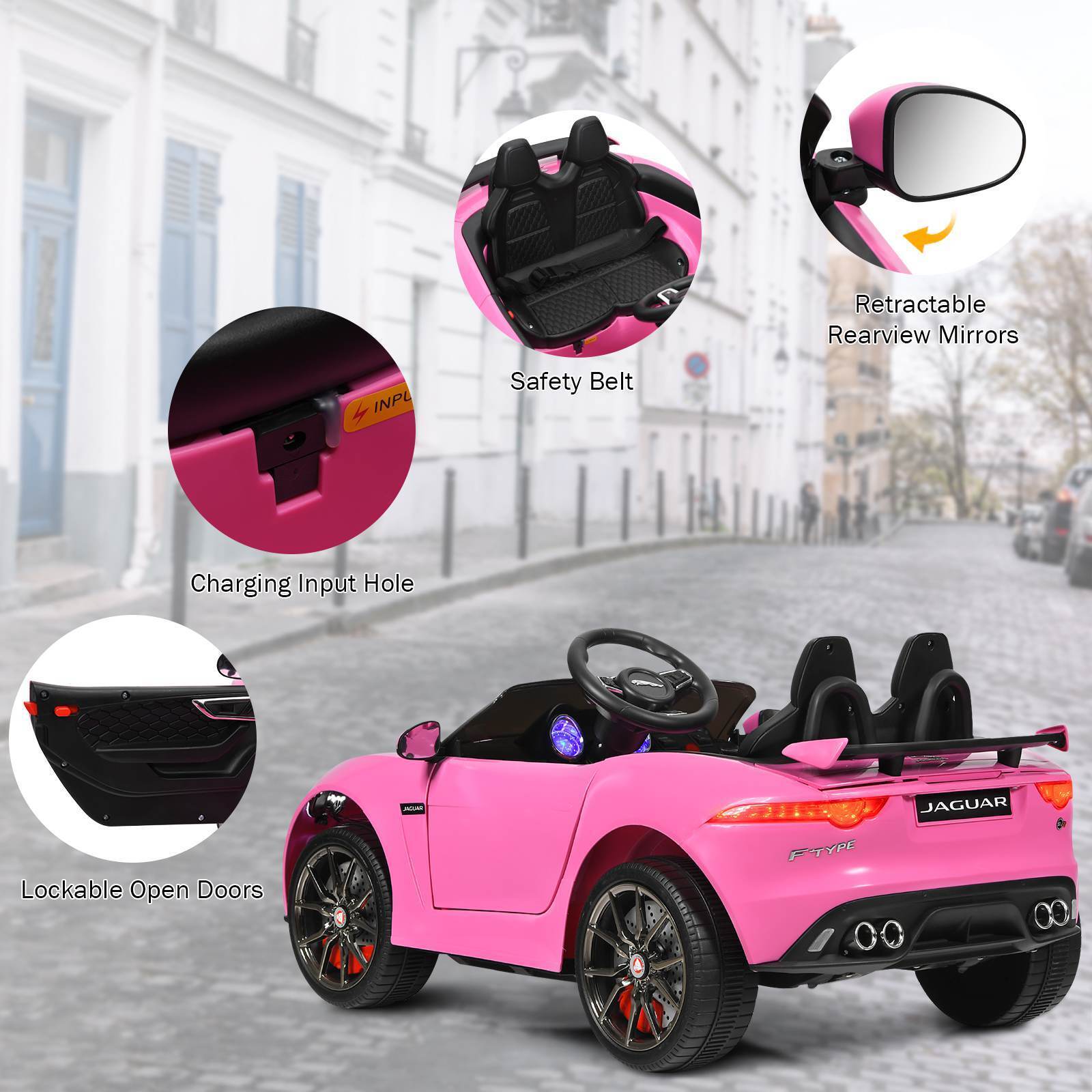 HONEY JOY Ride On Car 12V Licensed Jaguar F-Type SVRBattery