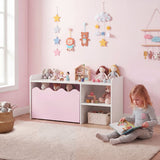Scalloped Kids Bookshelf and Toy Storage Organizer for Bedroom