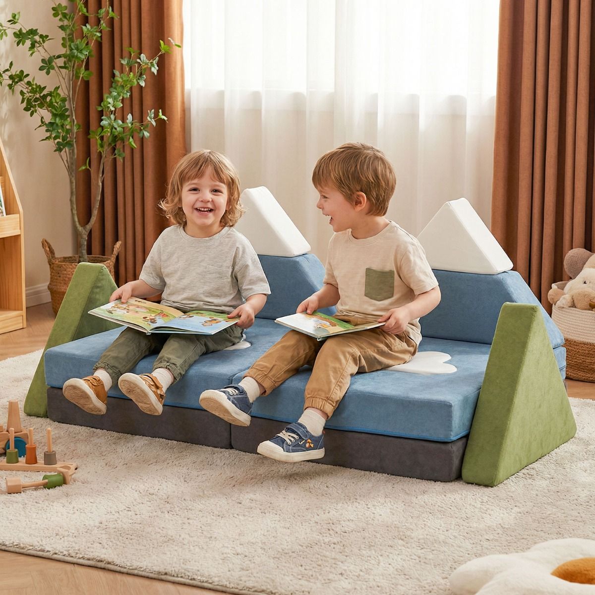 12 Pieces Snow Mountain Theme Toddler Foam Building Fort