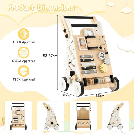 Push and Pull Learning Activity Walker with Double Handles for Babies andToddlers