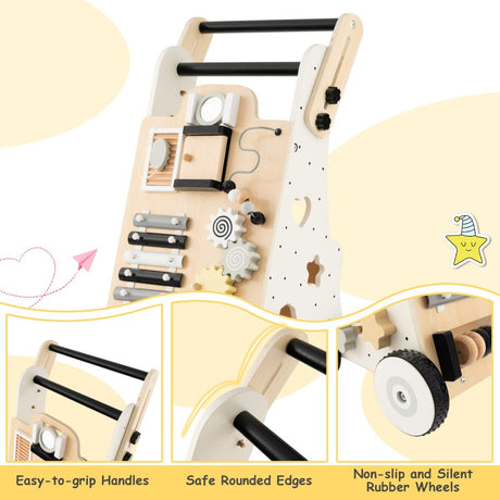 Push and Pull Learning Activity Walker with Double Handles for Babies andToddlers