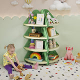 4-Tier Toddler Christmas Tree Bookcase for Kids Room