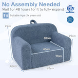 Toddler Foam Couch with Soft Fleece Fabric Cover for Playroom