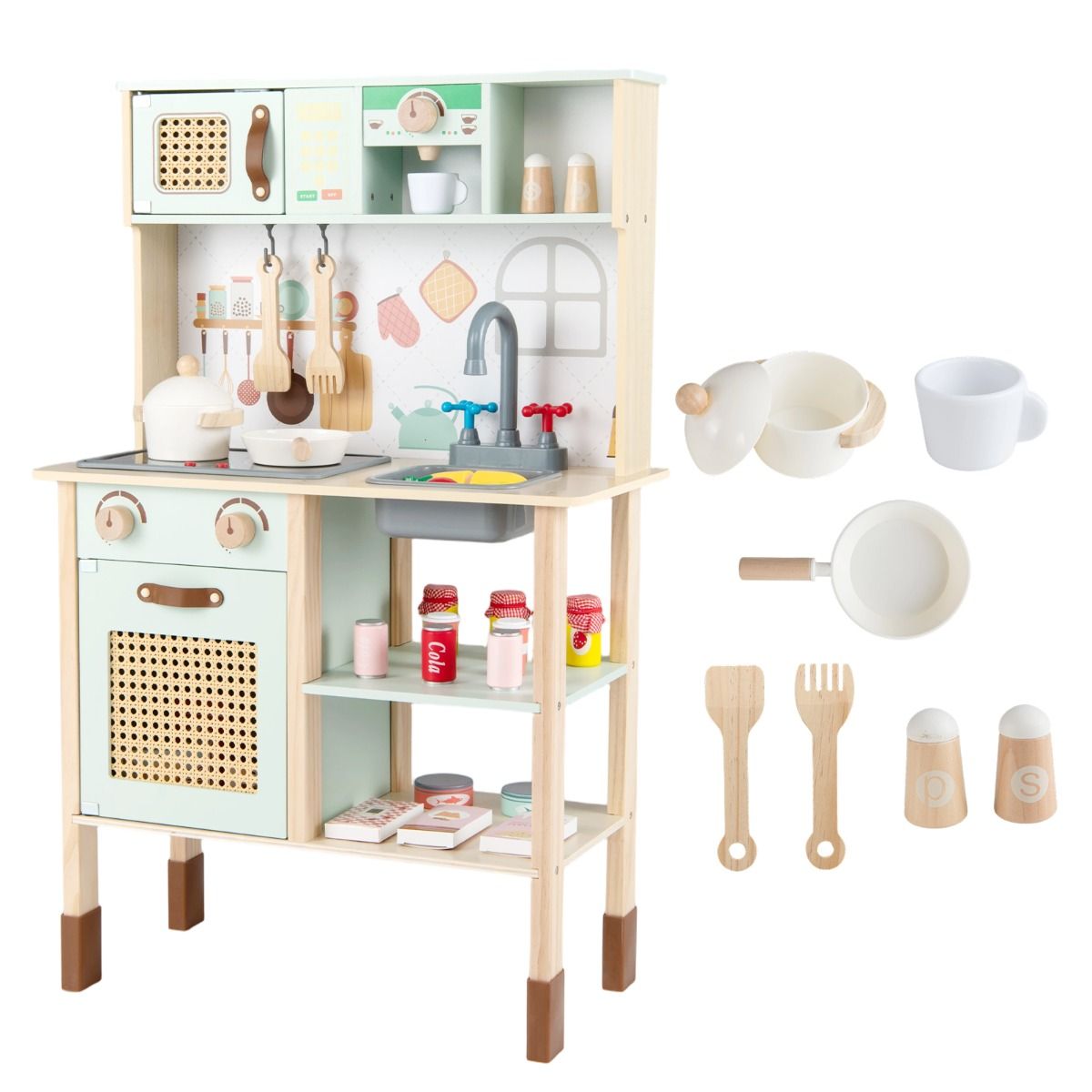 Toddler Toy Kitchen Set with Lights and Sounds for Girls and Boys Ages 3+