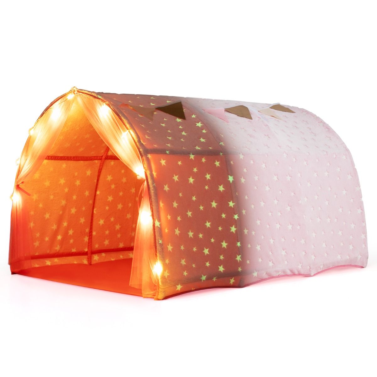 dreams tent HONEY JOY Kids Dream Bed Tent, Magical Twin Bunk Bed Privacy Space – Babyjoy