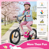 14/16-Inch Children Bicycle with Removable Training Wheels and Adjustable Seat for kids