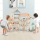 Wooden Corner Dollhouse Playset with 34 Pieces of Furniture and Accessories