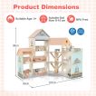 Wooden Corner Dollhouse Playset with 34 Pieces of Furniture and Accessories