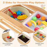 Wooden Kitchen Playset with Extended Tabletop