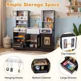 Wooden Kitchen Playset with Realistic Lights and Sounds