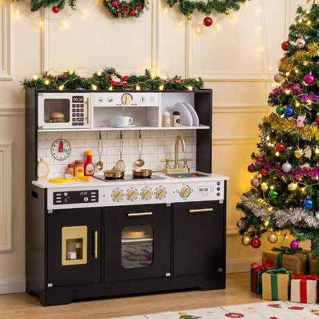 Play Kitchen for Kids with Realistic Lights and Sounds