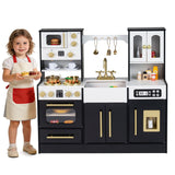 Wooden Kitchen Playset with Realistic Lights and Sounds