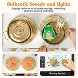 Wooden Kitchen Playset with Realistic Lights and Sounds