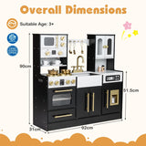 Wooden Kitchen Playset with Realistic Lights and Sounds