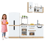 Wooden Modular Play Kitchen with Fridge and Dishwasher for Ages 3+